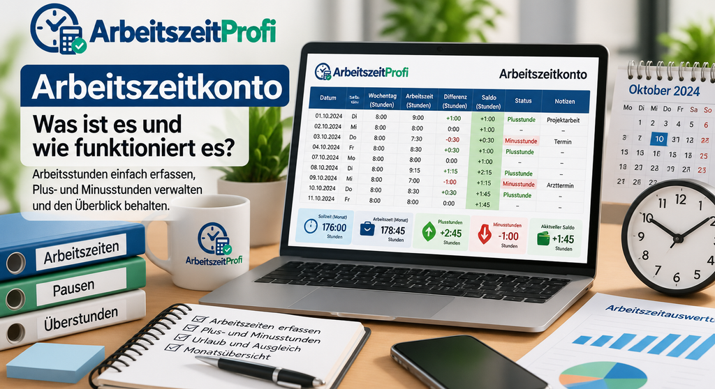 Arbeitszeitkonto zur Verwaltung von Arbeitsstunden und Überstunden