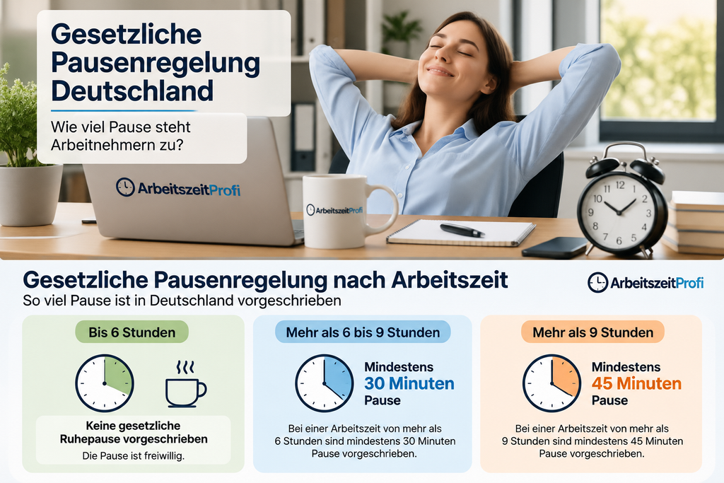 Gesetzliche Pausenregelung nach Arbeitszeit in Deutschland